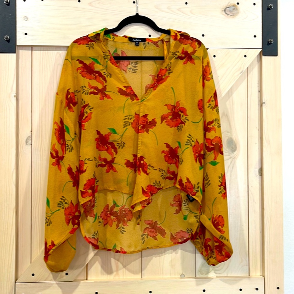 Aakaa crop flowy collared shirt